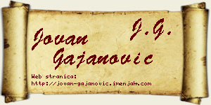 Jovan Gajanović vizit kartica